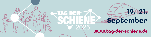 Banner zum Tag der Schiene vom 19. - 21. September